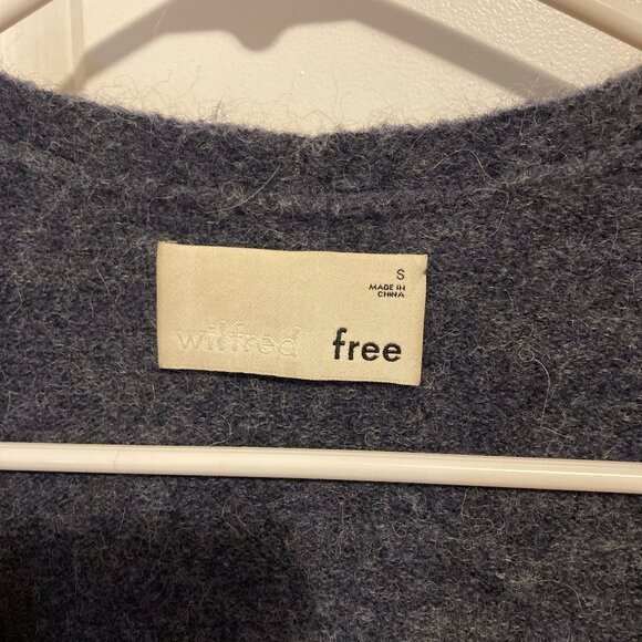 Aritzia Wilfred Free Aronson Sweater Cardigan Grey/Blue Wool/Alpaca, Size Small - Picture 2 of 4